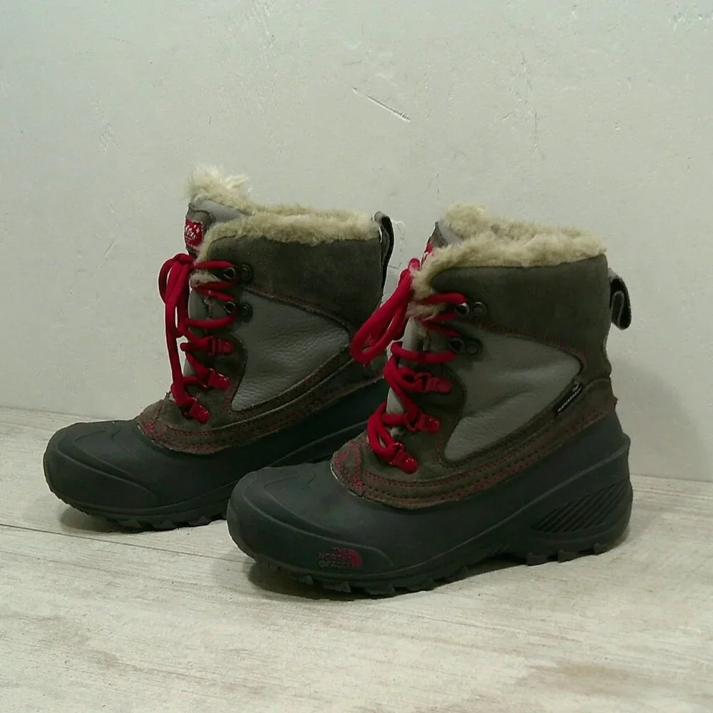 The North Face Shellista V Lace Gray Waterproof Snow Winter Boots - Youth Size 3
